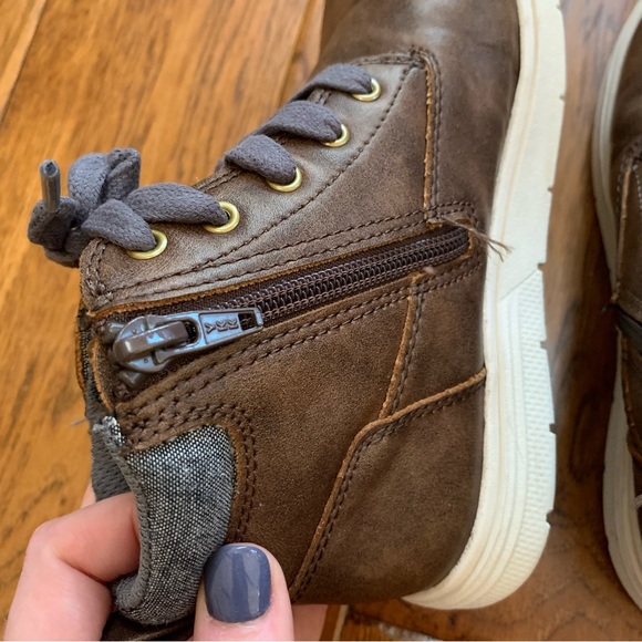 Cat & Jack | Chocolate Brown high top sneakers| Sz 2 - Picture 9 of 13